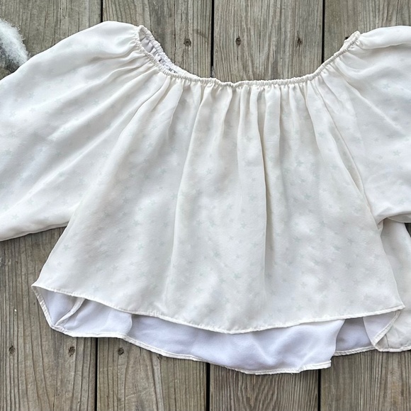 Stone Cold Fox 100% Silk Boho Off Shoulder Crop Top - Picture 10 of 13